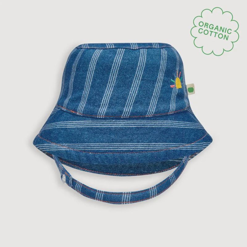 Mer Baby Sun Hat - Denim Pinstripe