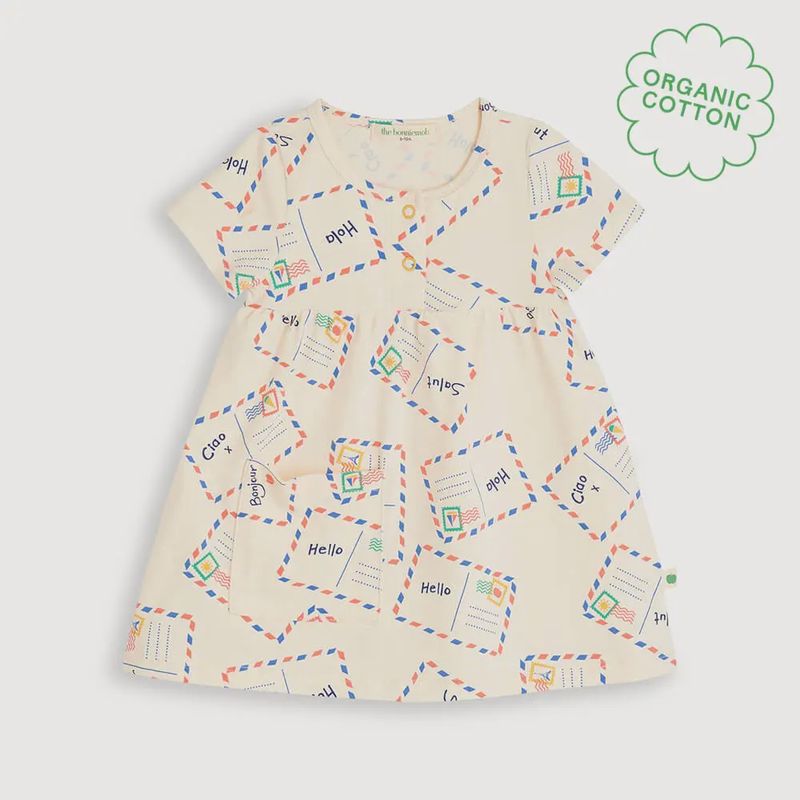 Sprinkles Short Sleeve Jersey Dress - Postcard