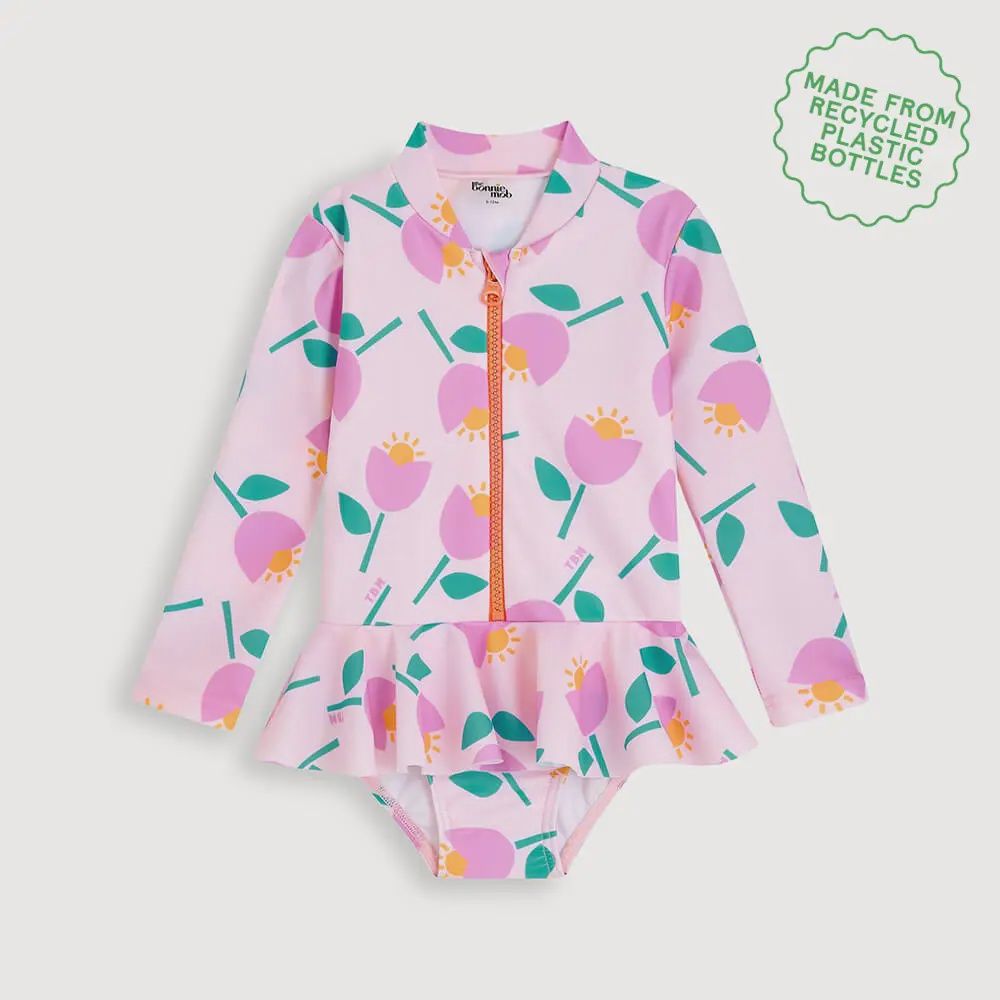 Rimini Long Sleeve Swimsuit - Pink Tulip