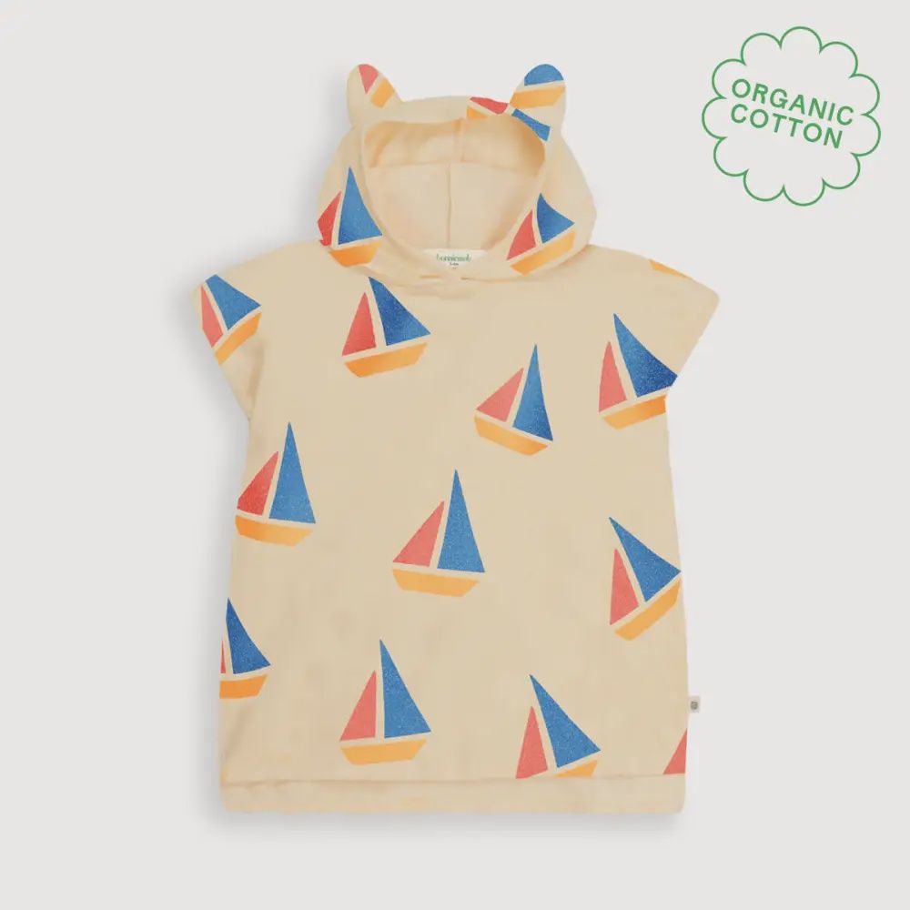 Telltail Hooded Beach Robe - Multicolour Sailboat