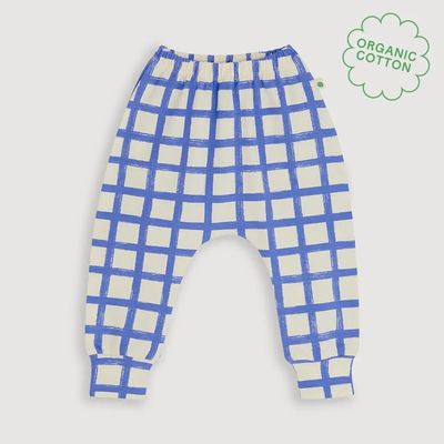 Softie Jersey Harem Pants - Blue Checker