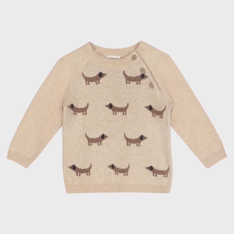 Baby Jacquard Knit Sweater - Doxie Dog