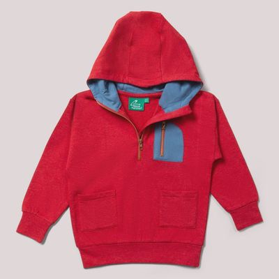 Quarter Zip Hoodie - Red