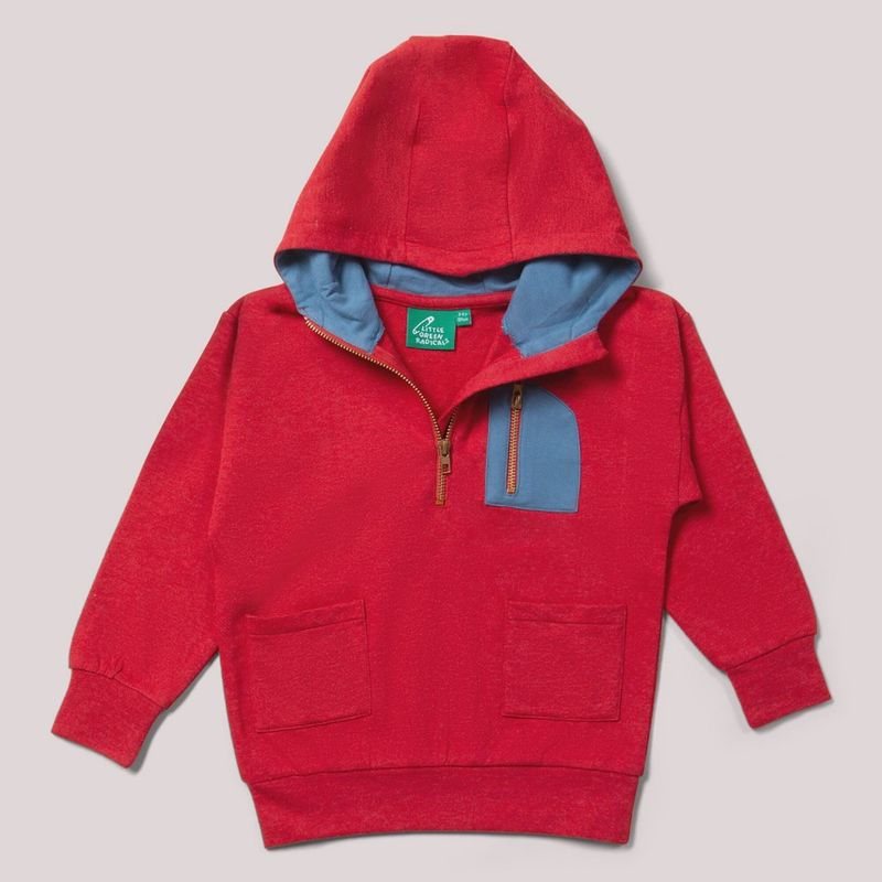 Quarter Zip Hoodie - Red
