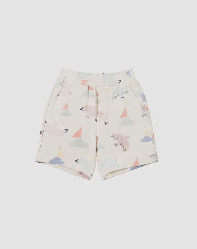 French Terry Patterned Shorts - Summer Sailing