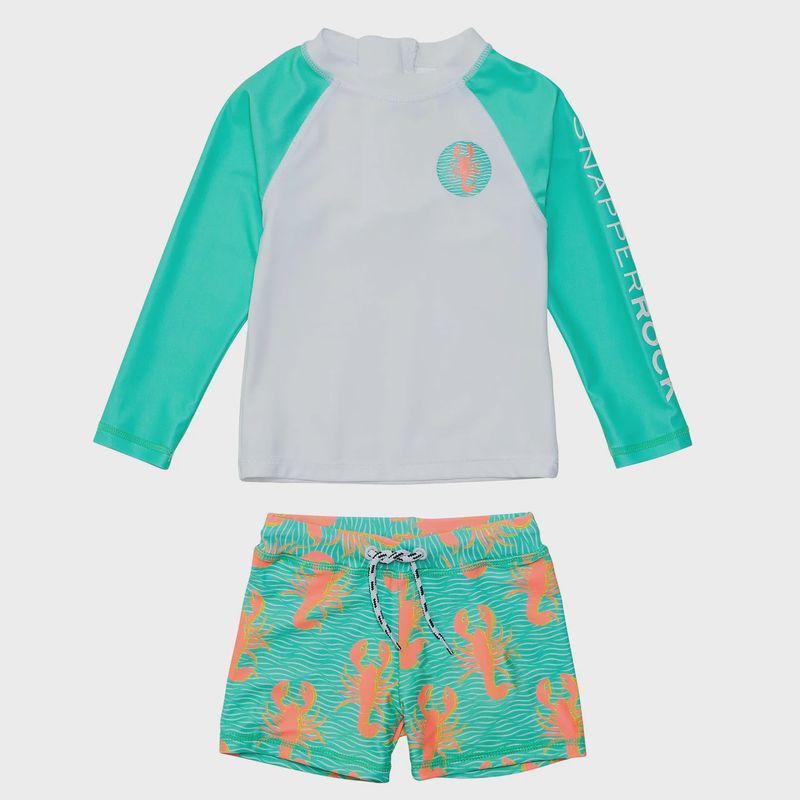 Baby Long Sleeve Swim Set - Ocean Clawed
