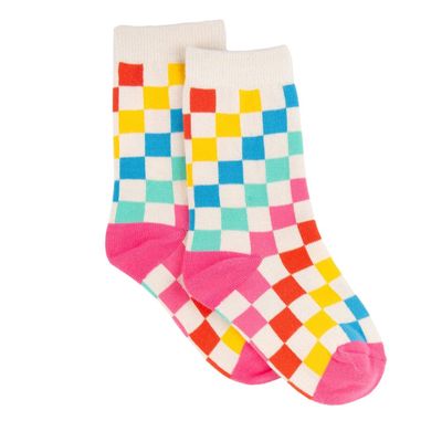 Toddler/Kids Ankle Socks - Starburst Checkerboard