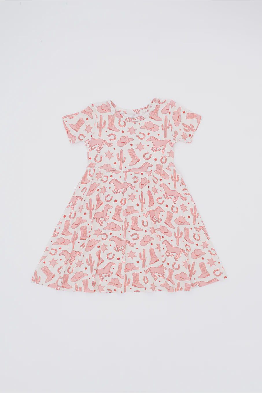 Girls Short Sleeve Bamboo Dress - Dixie Cowgirl