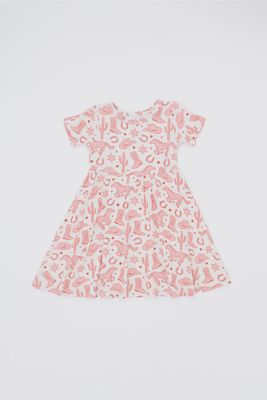 Girls Short Sleeve Bamboo Dress - Dixie Cowgirl