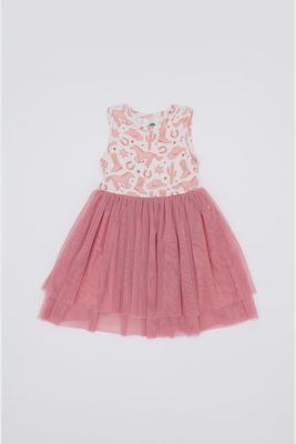 Girls Sleeveless Tulle Dress - Dixie Cowgirl