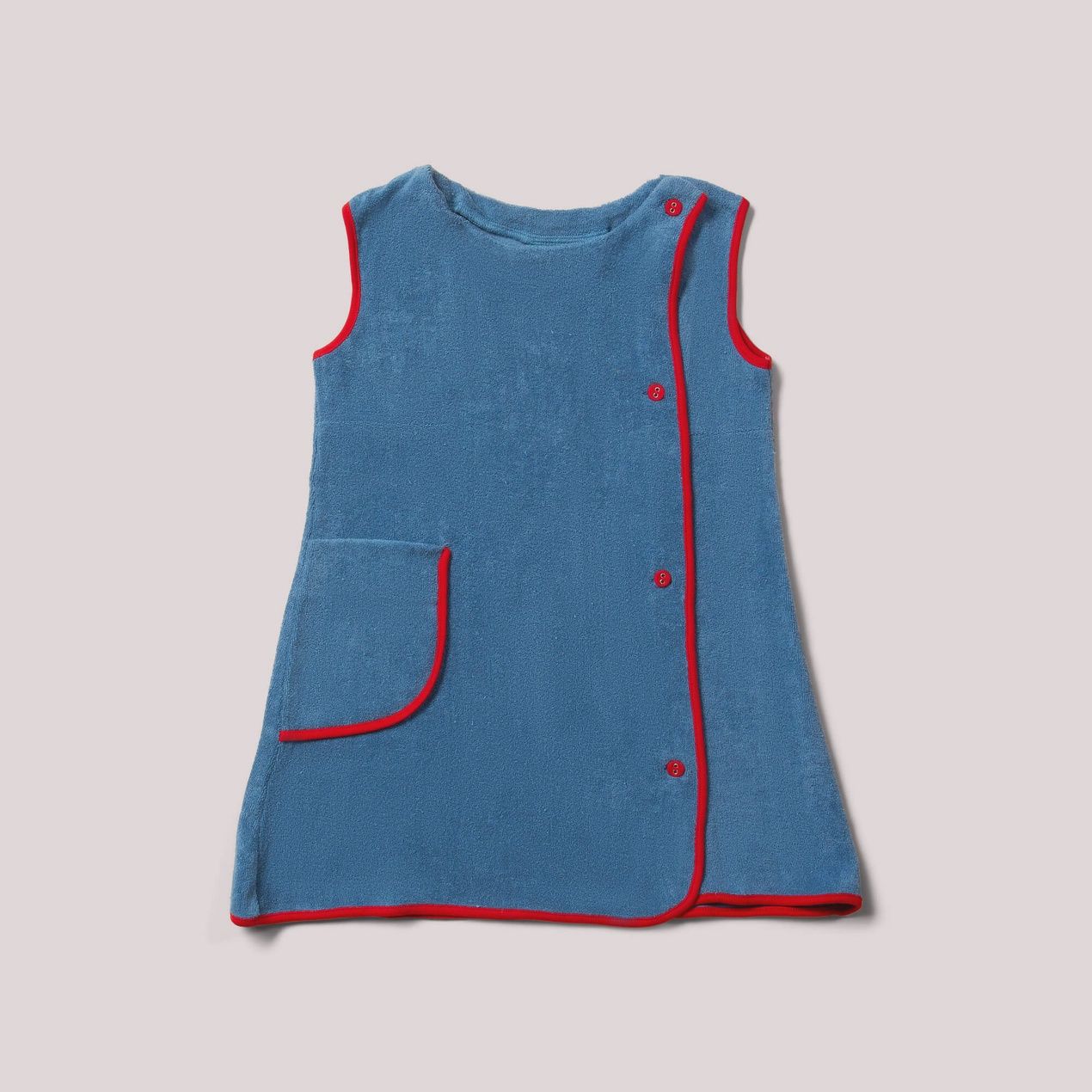 Classic Pinafore Towelling Dress - Horizon Blue