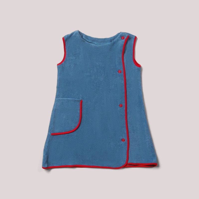 Classic Pinafore Towelling Dress - Horizon Blue