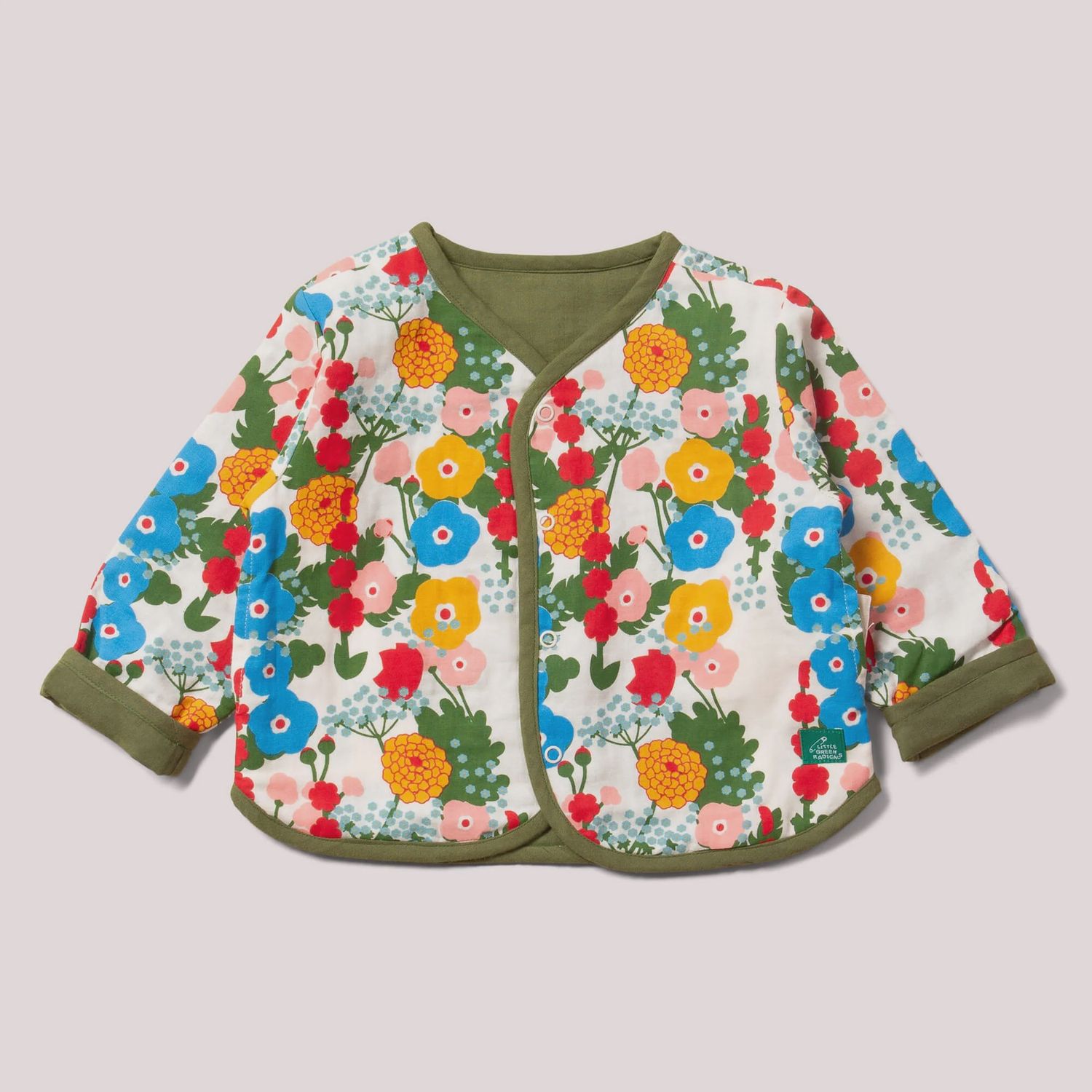 Reversible Collarless Spring Jacket - Flora And Fauna