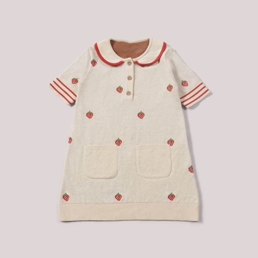 Knitted Collar Dress - Strawberry Days
