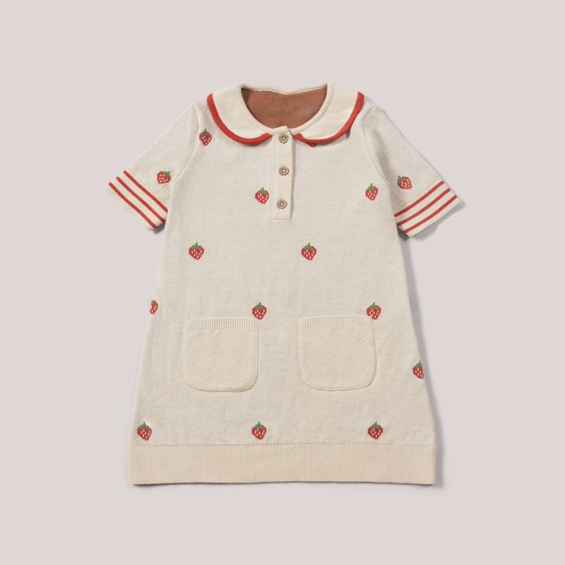Knitted Collar Dress - Strawberry Days