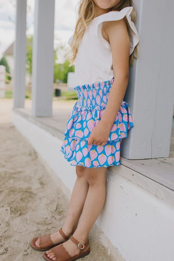 Ruffle Skort in Strawberry