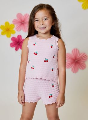Knit Sleeveless Top - Cherries