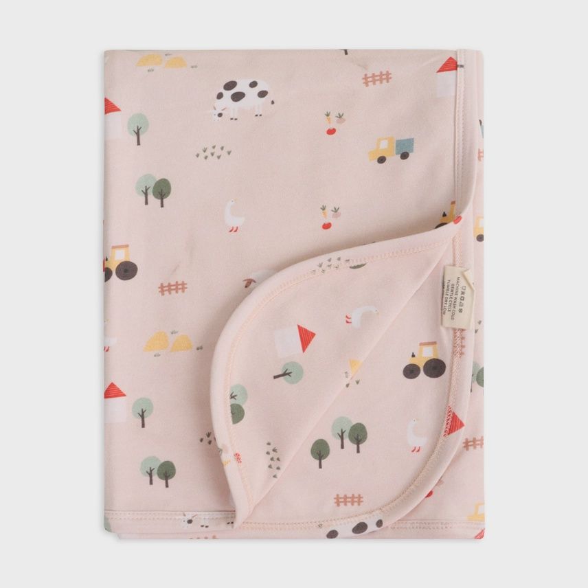 Organic Jersey Baby Blanket - Farm