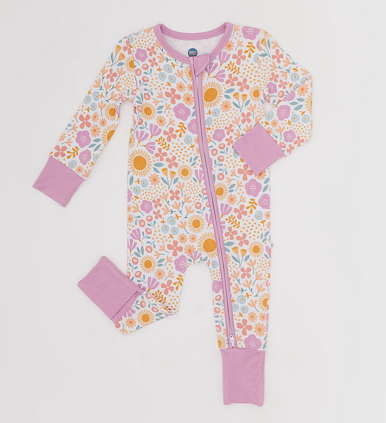 Baby Convertible Zip Pajama - Darling Spring Daisy
