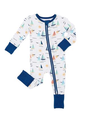 Baby Convertible Zip Pajama - Kai Sailboat