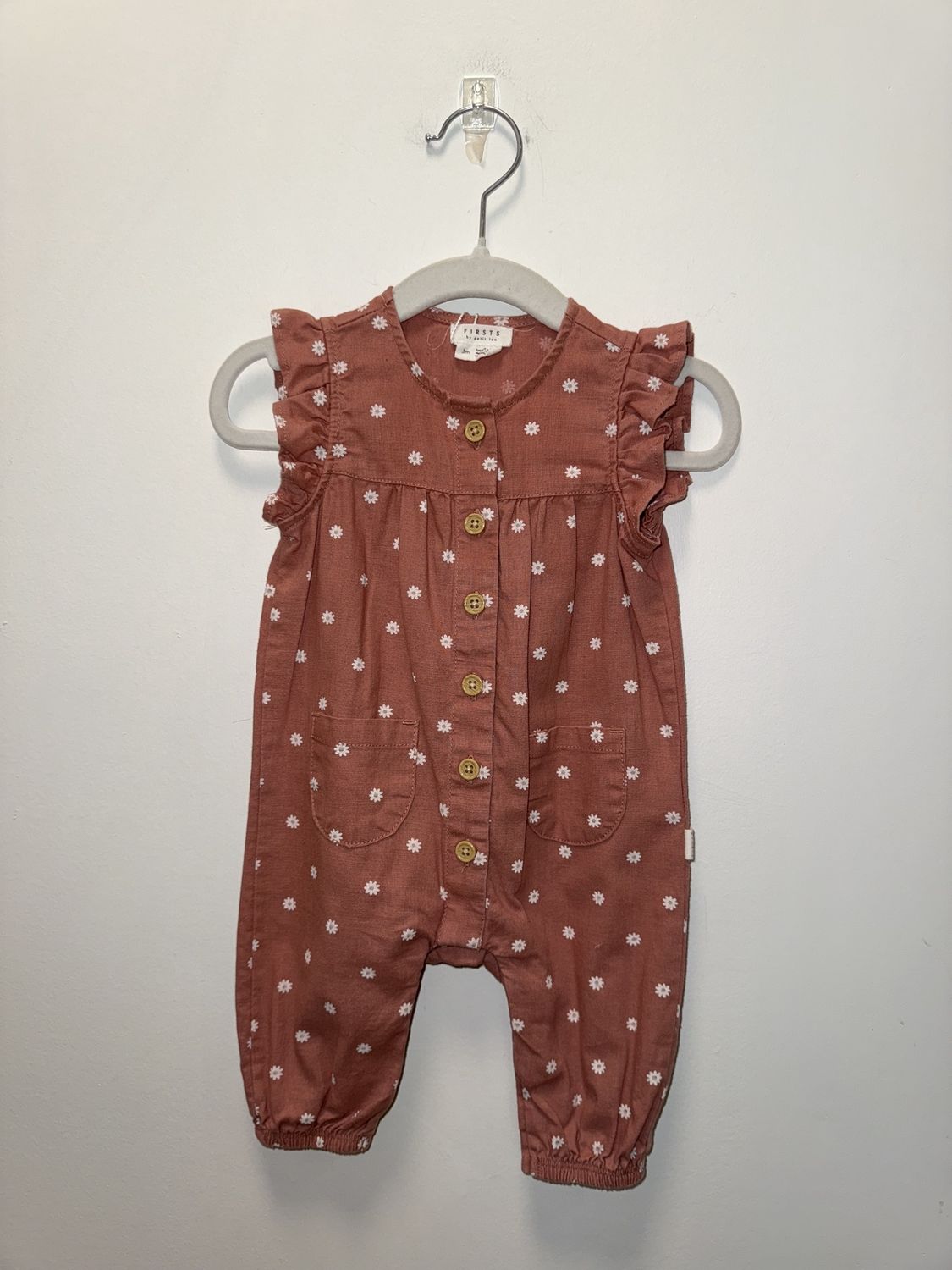 Used - Firsts by Petit Lem - Sleeveless Onesie - 3M - PWE2836