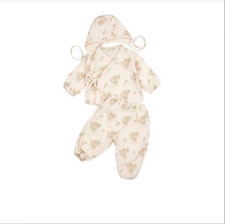 Gauze Three-Piece Set - Parfait Pink