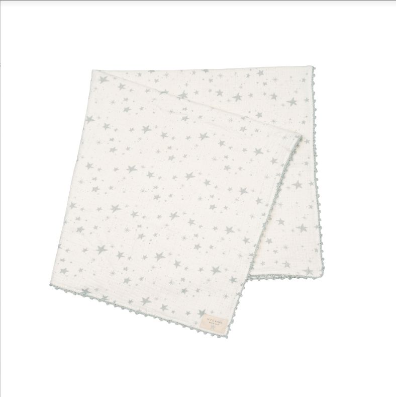 Crochet Trim Swaddle - Stars