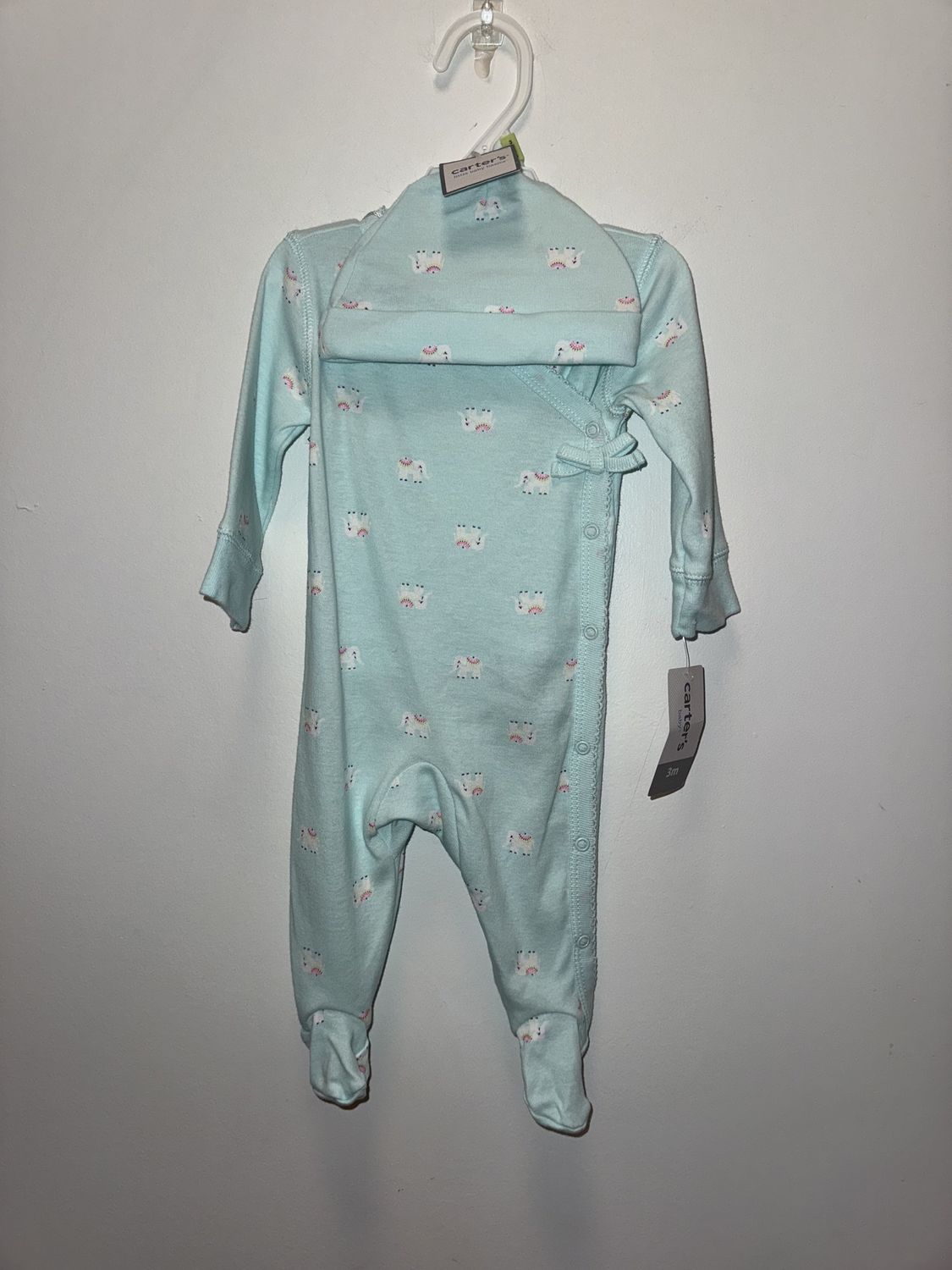 New with Tags - Carters - Long Sleeve Onesie - 3M - PWE3133