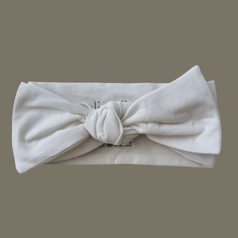 Ultra-Soft Organic Cotton Knotted Bow - White
