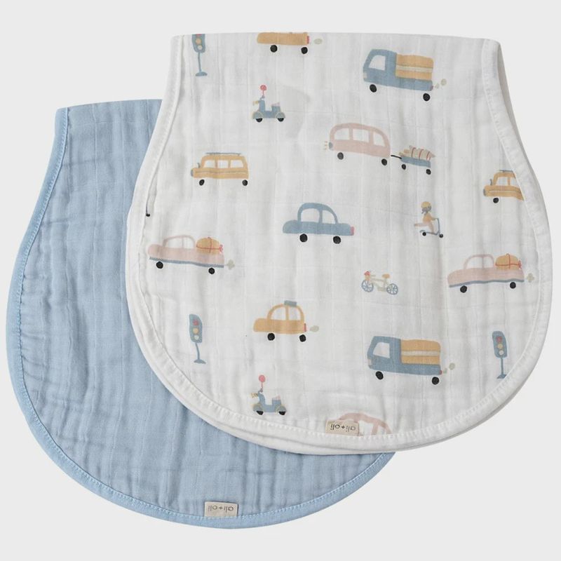Muslin Burp Cloth 2-Pack - Automobiles