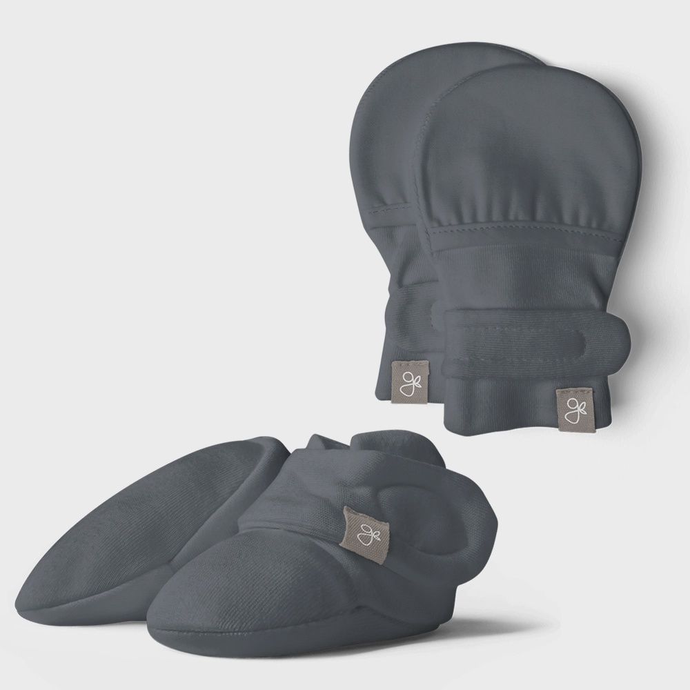 Baby Organic Stay-On Mitts + Booties Set - Midnight