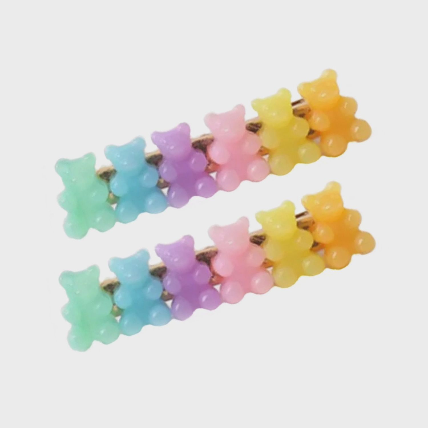 Pastel Gummy Bear Hair Clips
