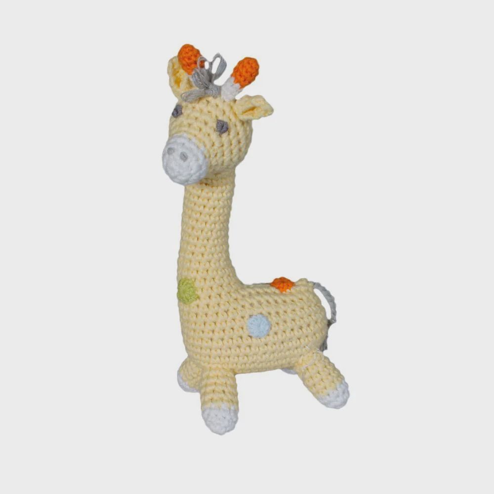 Giraffe Crochet Rattle - 6&quot;