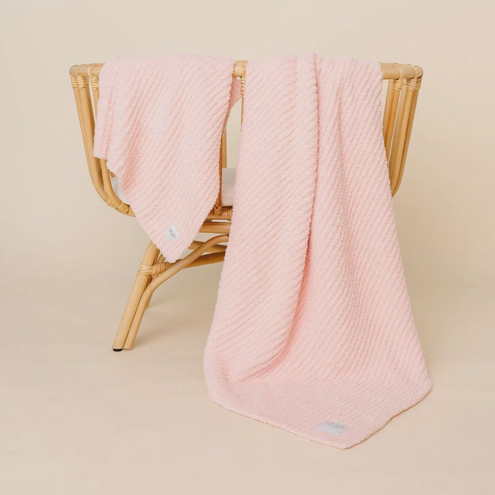 Chenille Blanket - Blush Pink