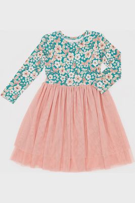 Girls Long Sleeve Tulle Dress - Juniper