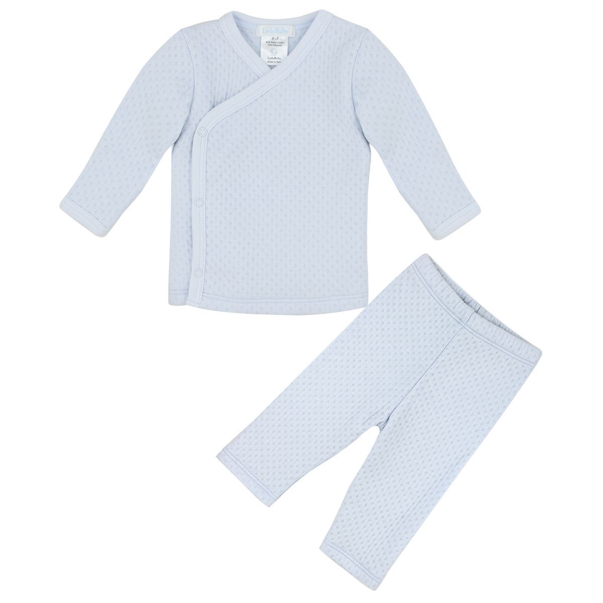 Baby Quilted Long Sleeve Set - Light Blue