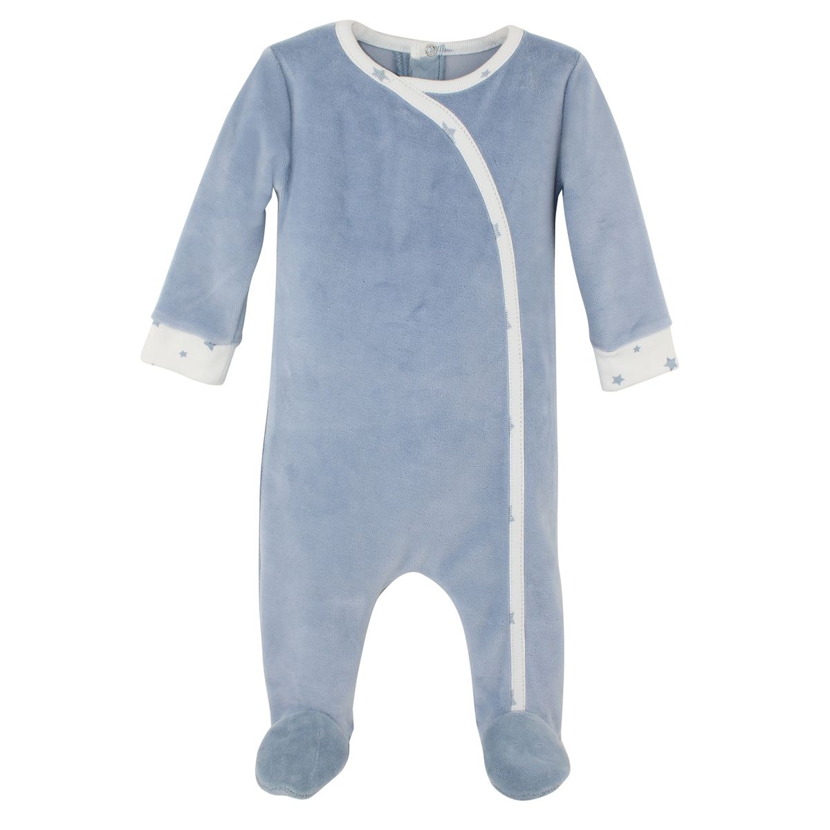 Baby Velour Footed Onesie - Little Stars