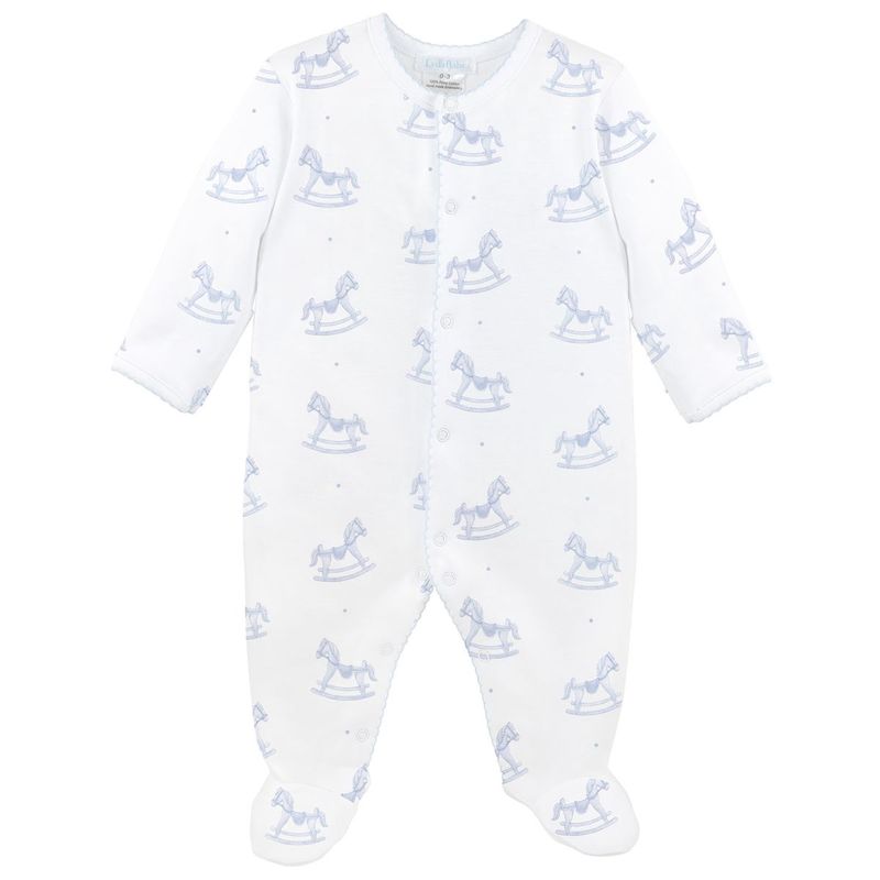 Baby Pima Cotton Footed Onesie - Rocking Horse