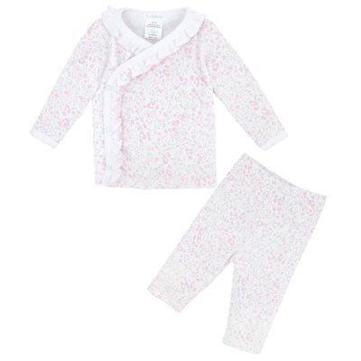 Baby Pima Cotton Long Sleeve Set - Pink Roses