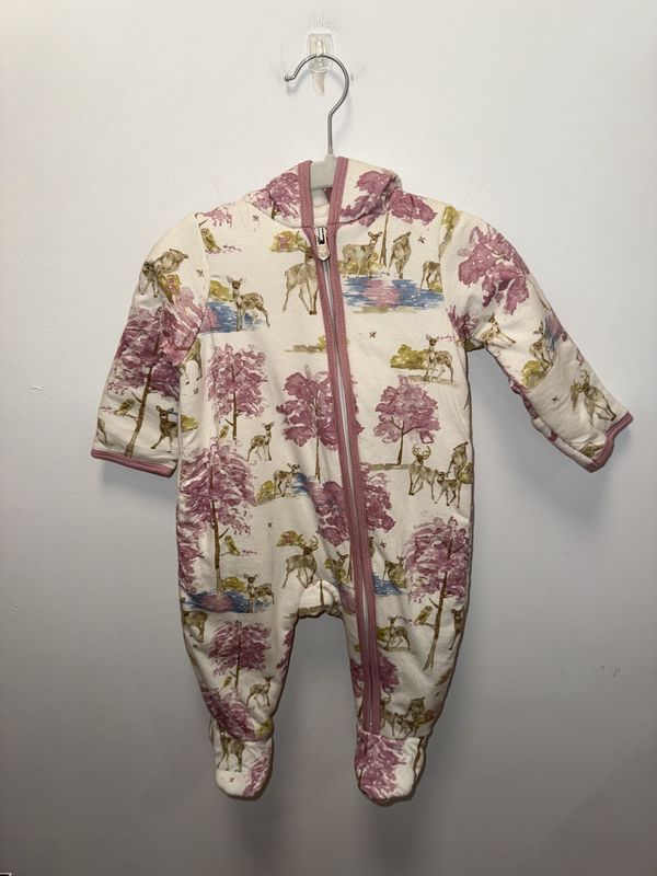 Used - Burt&#39;s Bees Baby - Fleece Jumpsuit - 0-3M - PWE2429