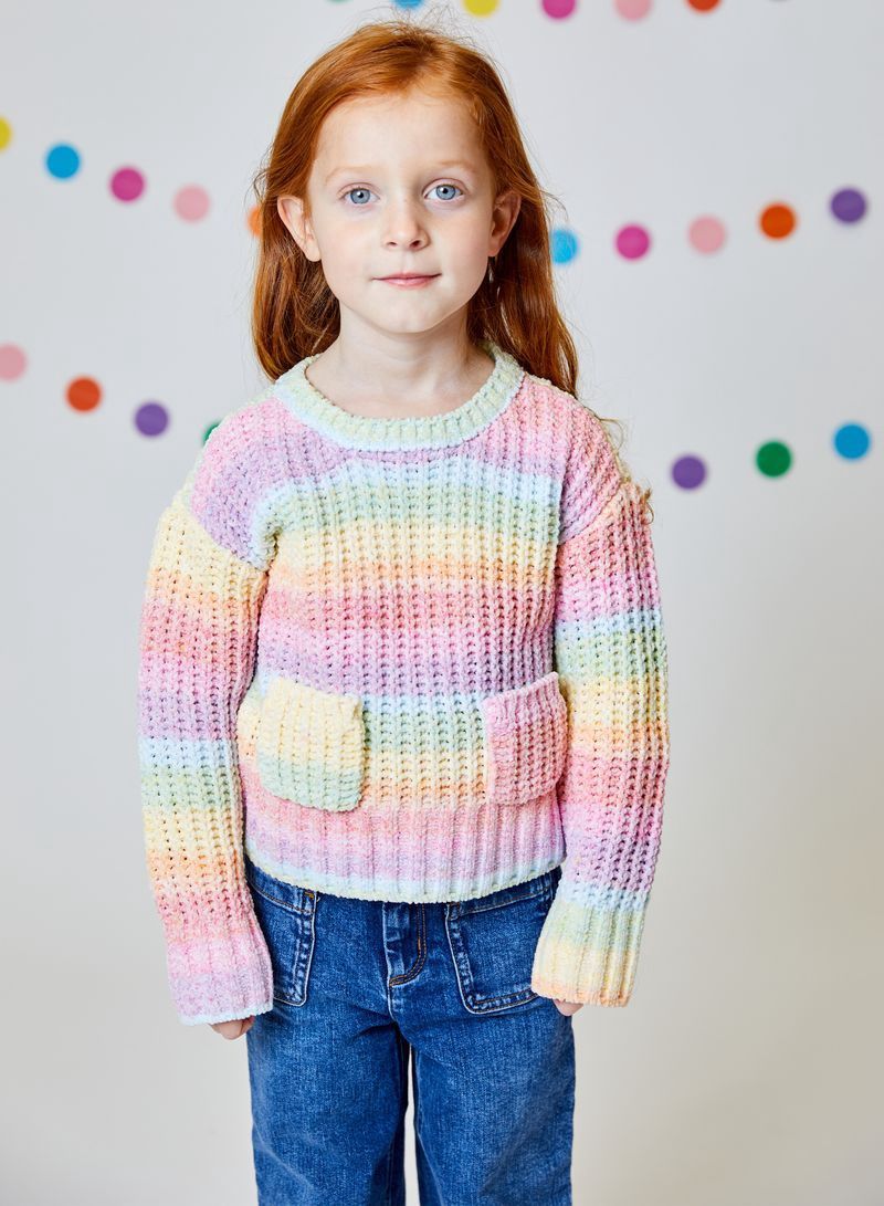Girls Knit Sweater - Rainbow