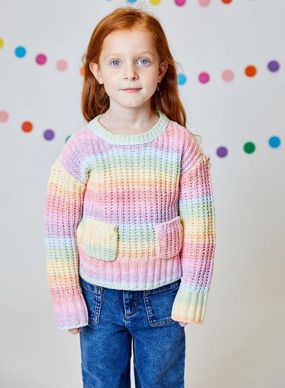 Girls Knit Sweater - Rainbow