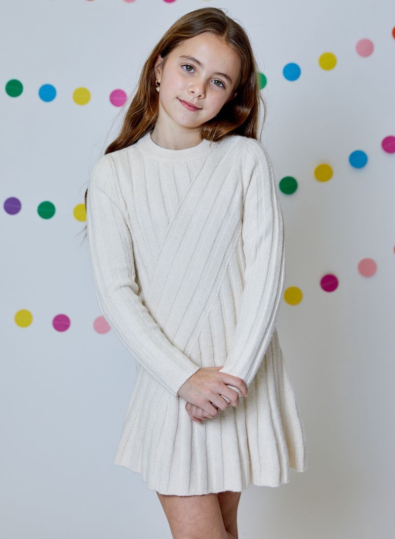Girls Sweater Dress - Tan
