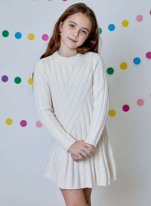 Girls Sweater Dress - Tan