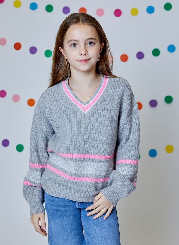 Girls Knit Sweater - Heather