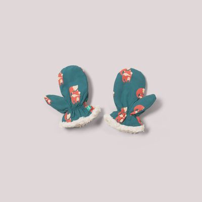 Sherpa Lined Mittens - Red Foxes