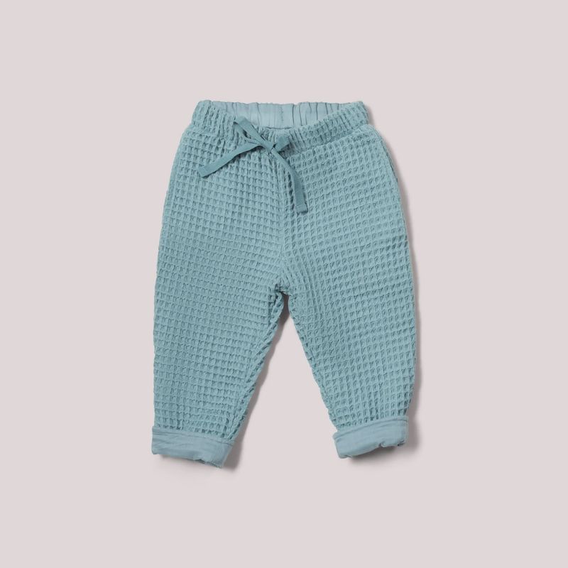 Chunky Waffle Pants - Pale Blue