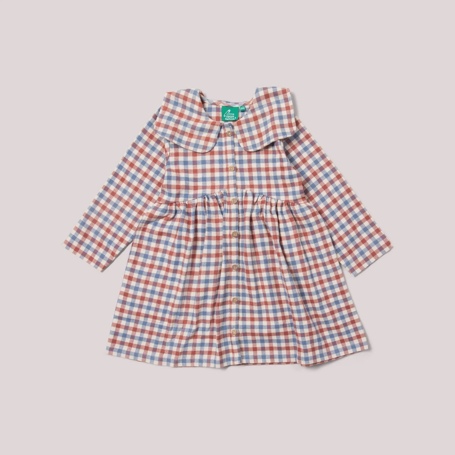 Long Sleeve Flannel Dress - Ginger Check