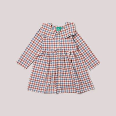 Long Sleeve Flannel Dress - Ginger Check