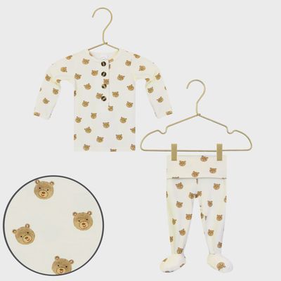Baby Long Sleeve Henley and Pants Set - Teddy